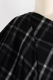 Black Shadow Plaid Wool Woven