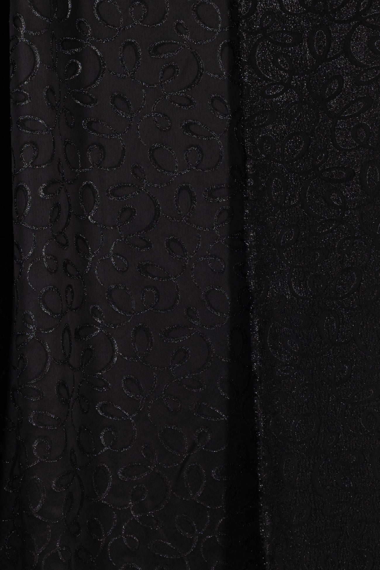 Black Sparkle Swirl Jacquard Woven
