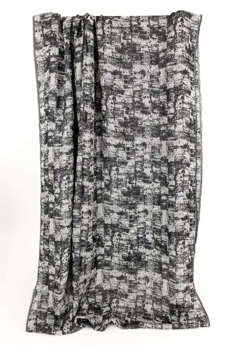 Black Spatter Cotton/Linen Jacquard Gauze Woven - Marcy Tilton Fabrics