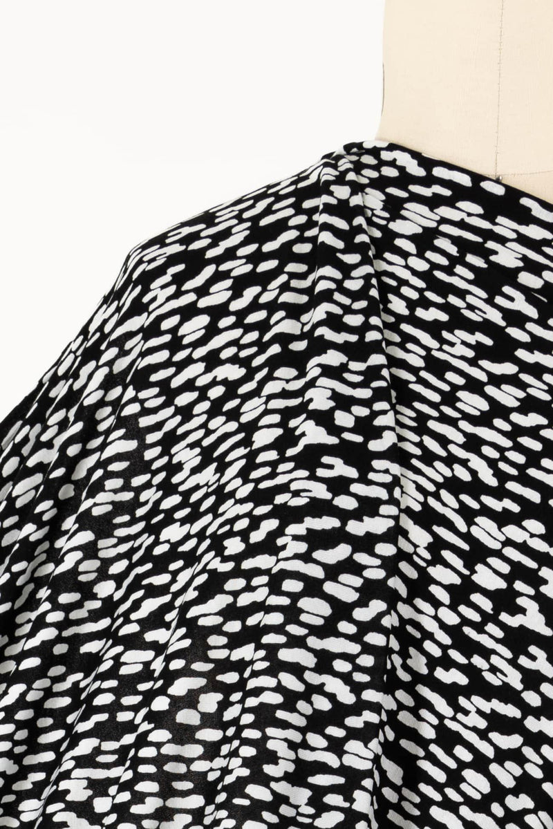 Black Stipple Rayon Knit - Marcy Tilton Fabrics