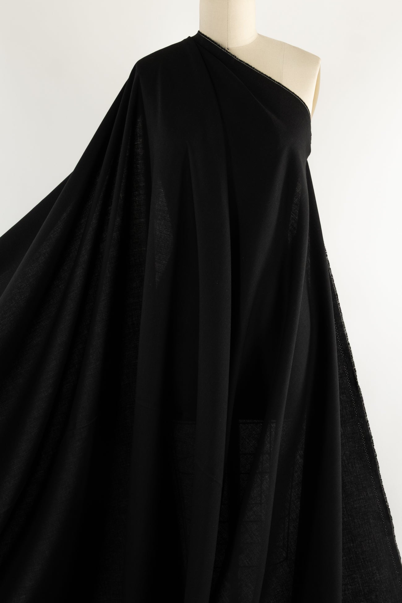 Black Stretch Linen Woven