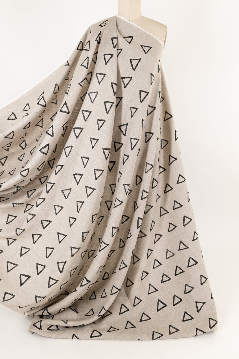 Black Triangles Euro Linen Woven