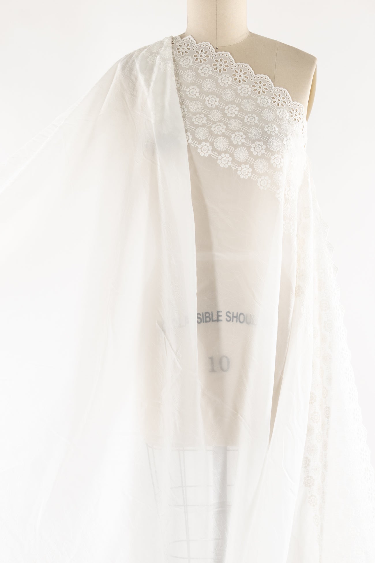 Blanc Broderie Rayon Eyelet Woven