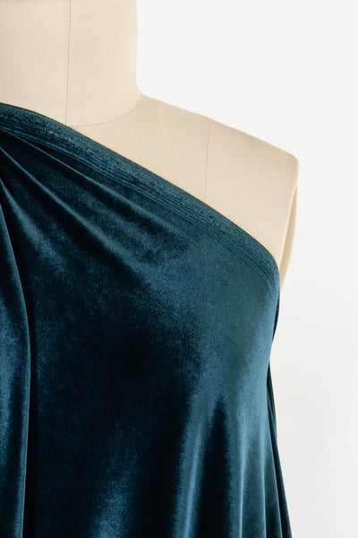 Bleu Canard Velvet Knit - Marcy Tilton Fabrics