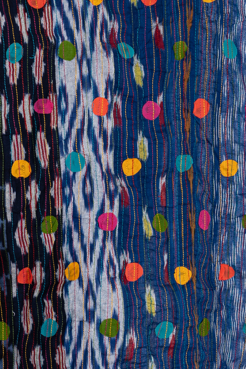 Blue Beautiful Balloons Cotton Ikat Woven