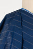Blueberry Stripes Crossweave Euro Linen Woven - Marcy Tilton Fabrics