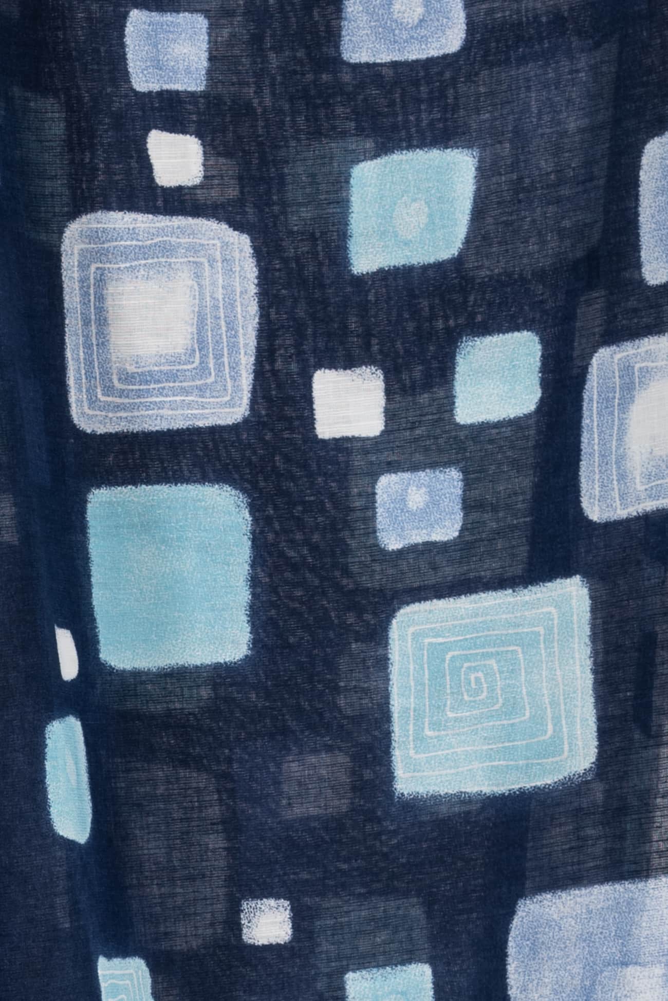 Blue Blocks Italian Linen Woven - Marcy Tilton Fabrics