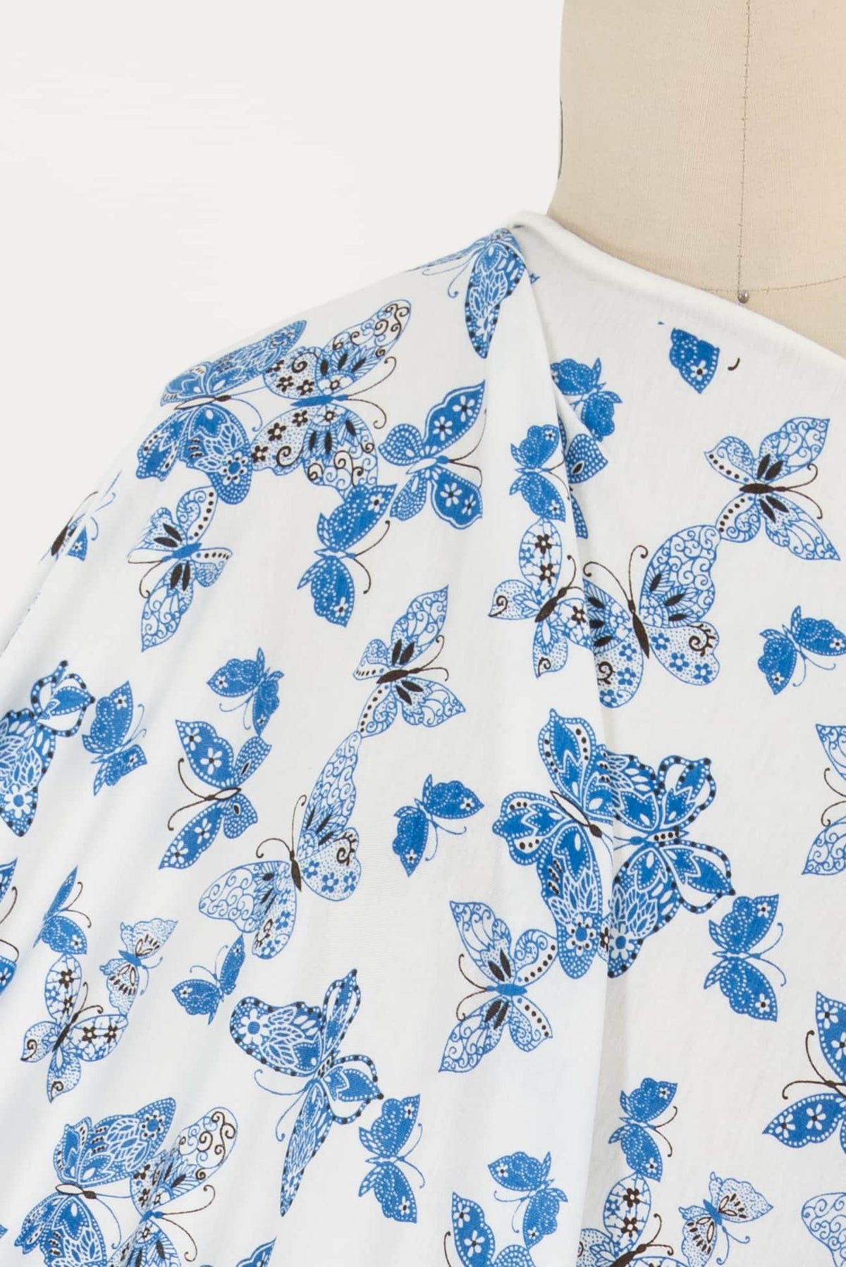 Blue Butterflies Rayon Knit