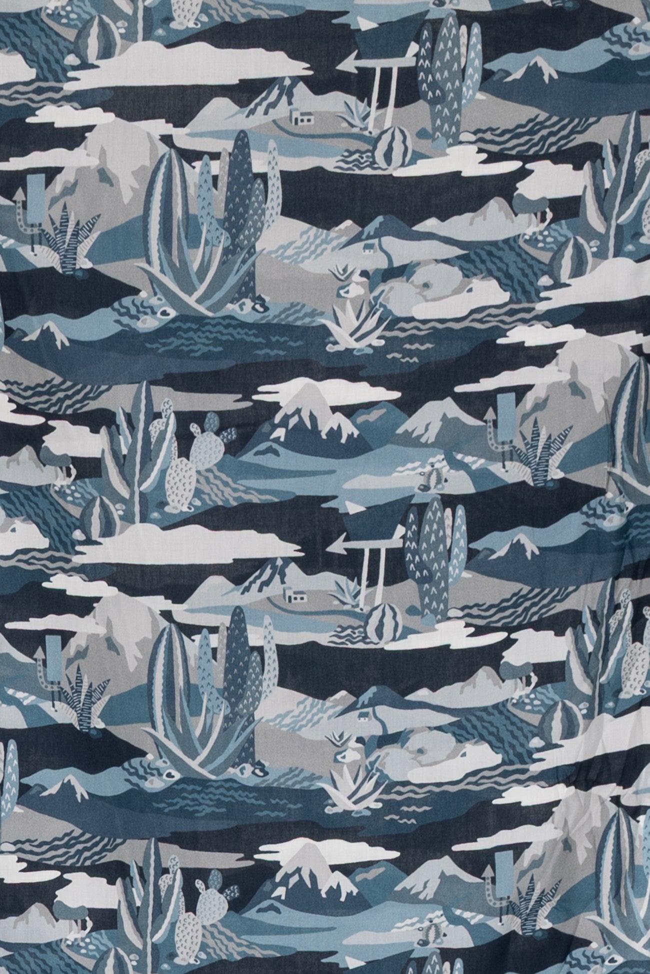Blue Cactus Liberty Cotton Woven
