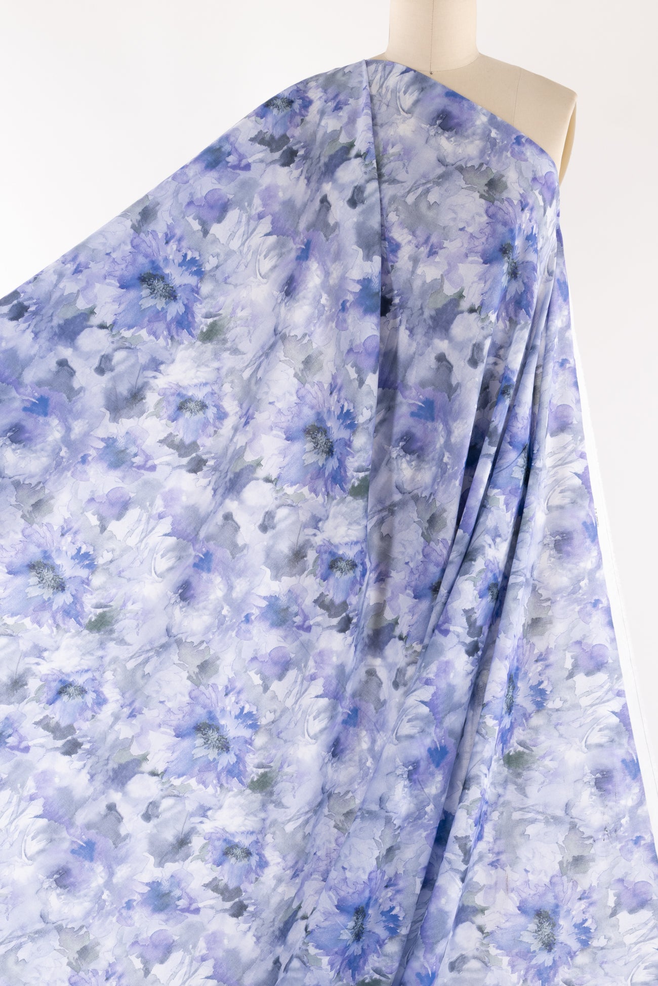 Blue Dahlias Cotton Woven