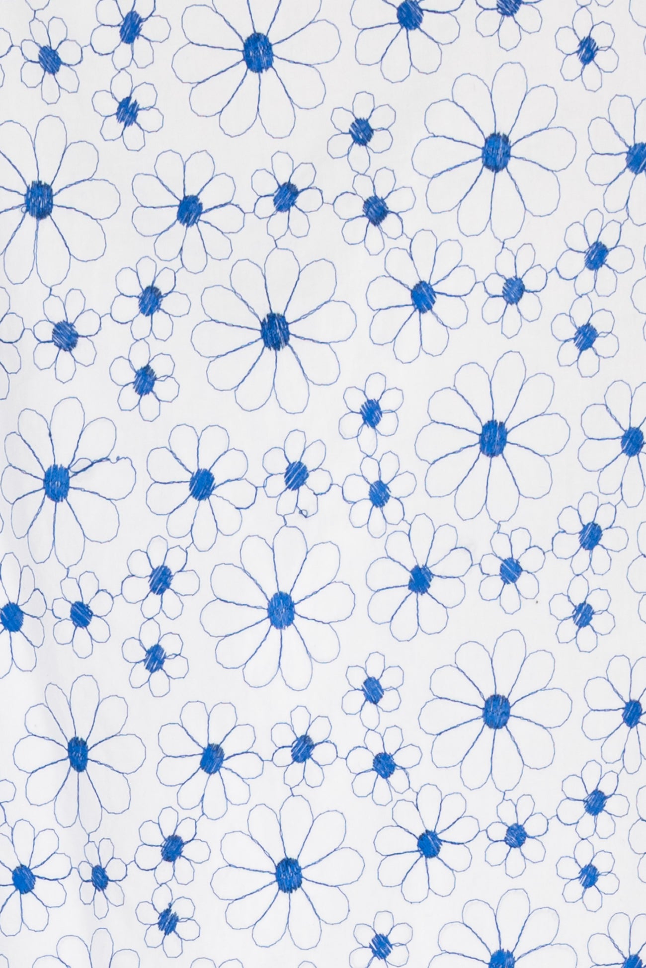 Blue Daisy Embroidered Woven