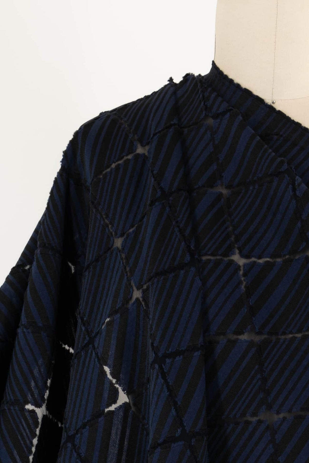 Blue Diamond Jacquard Italian Woven - Marcy Tilton Fabrics