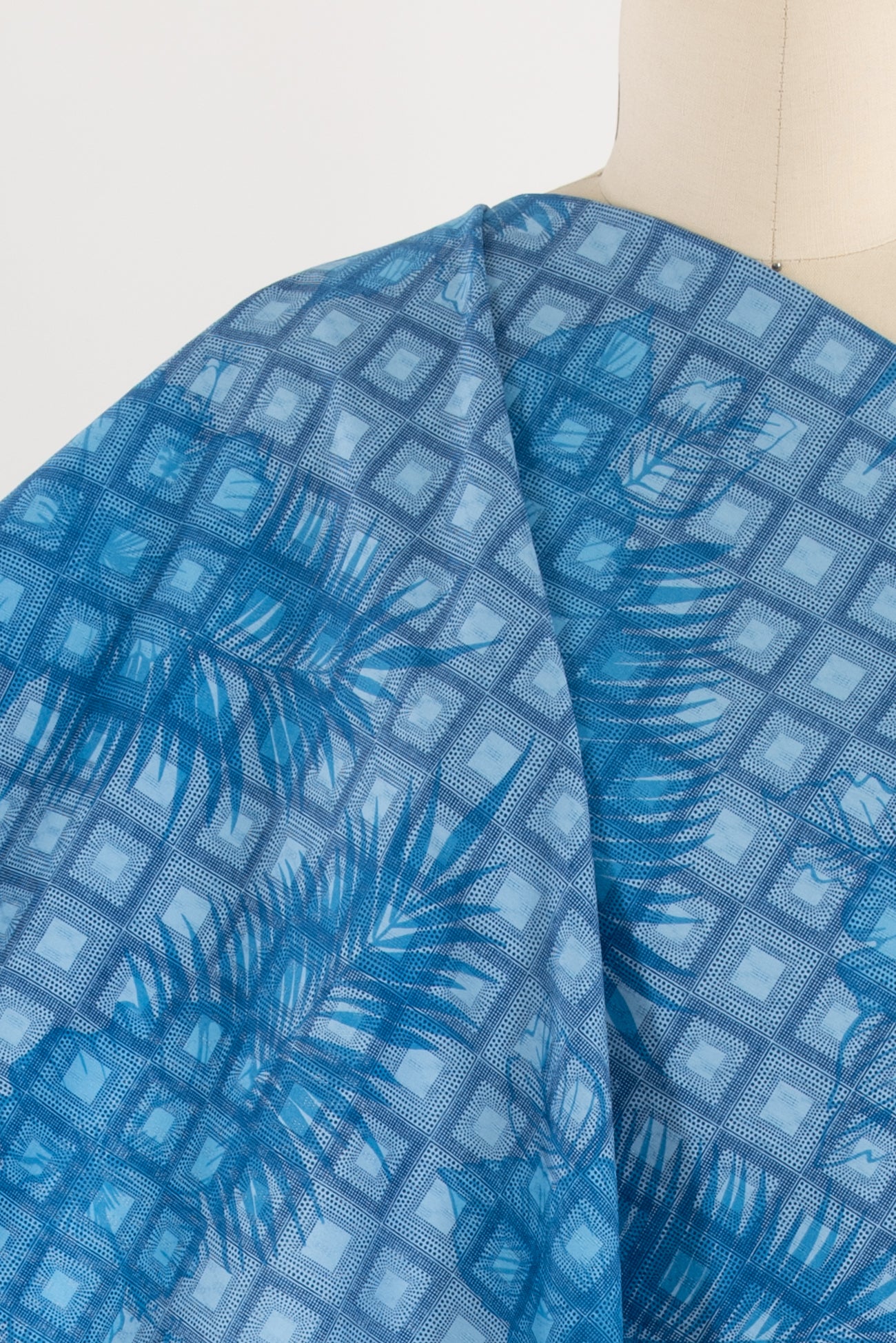 Blue Fern Cotton Woven SOLD BY THE CUT