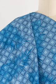 Blue Fern Cotton Woven SOLD BY THE CUT