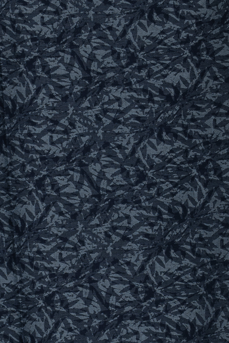 Blue Foliage Italian Jacquard Cotton Woven