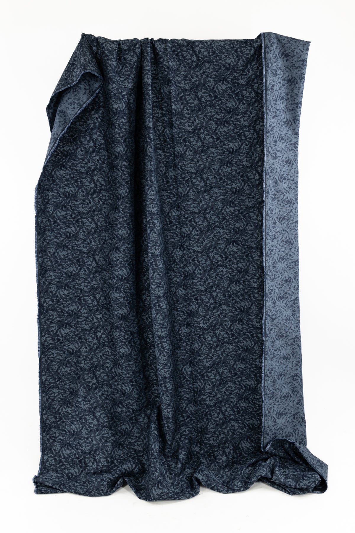 Blue Foliage Italian Jacquard Cotton Woven