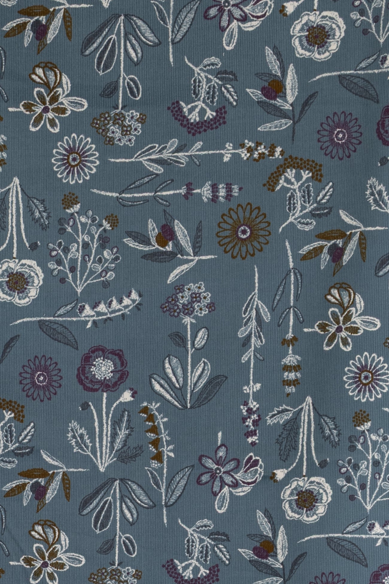 Blue Herbarian Japanese Corduroy Woven