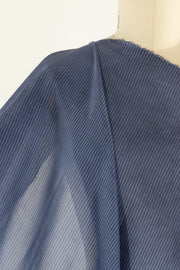 Blue Horizon Stripe Italian Silk/Cotton Woven