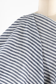Blue Horizon Stripe Linen Woven