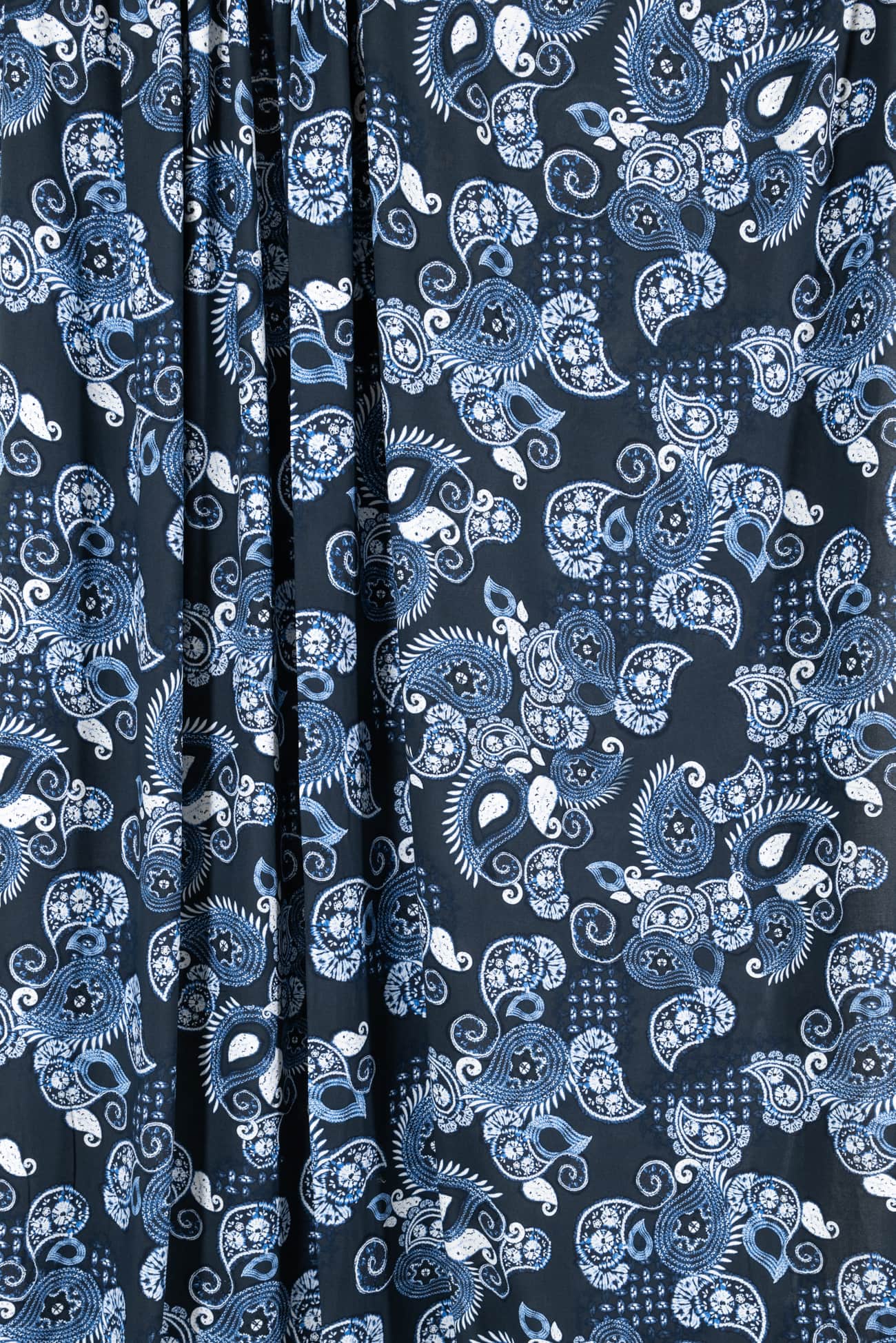 Blue Moon Paisley Italian EcoVero/Viscose Woven - Marcy Tilton Fabrics