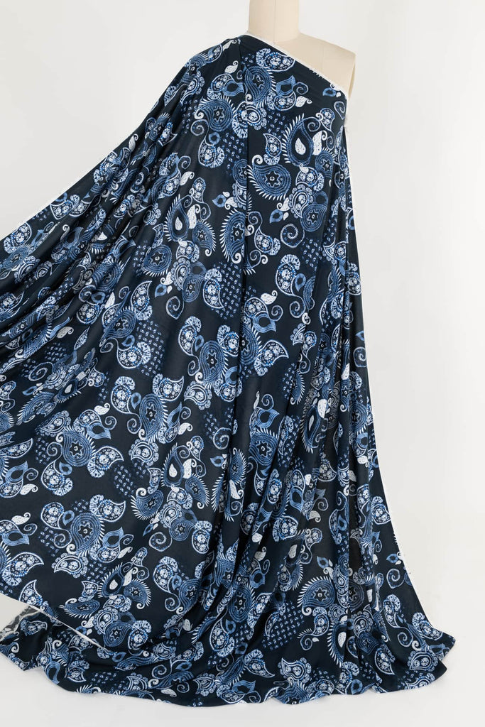 Blue Moon Paisley Italian EcoVero/Viscose Woven - Marcy Tilton Fabrics