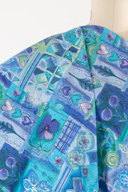 Blue Mosaica Japanese Stretch Cotton Woven