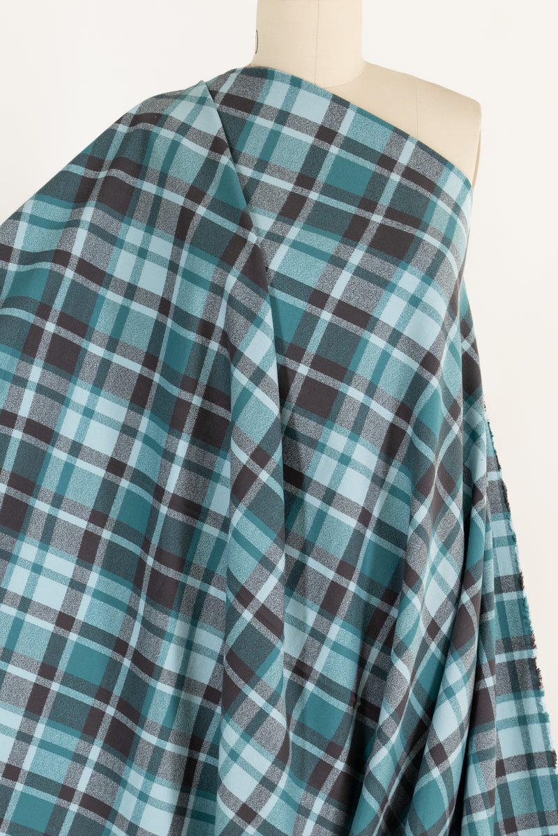 Blue Mountain Plaid Cotton Flannel Woven