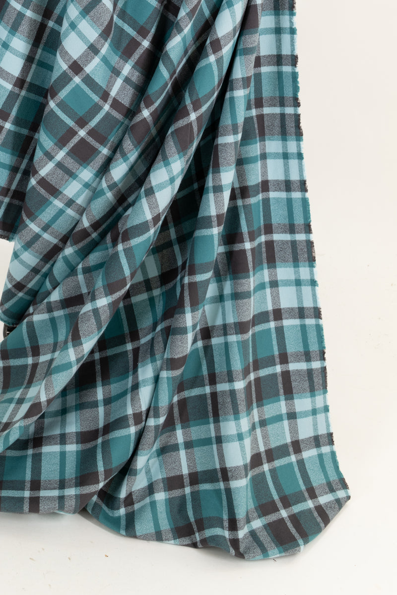 Blue Mountain Plaid Cotton Flannel Woven