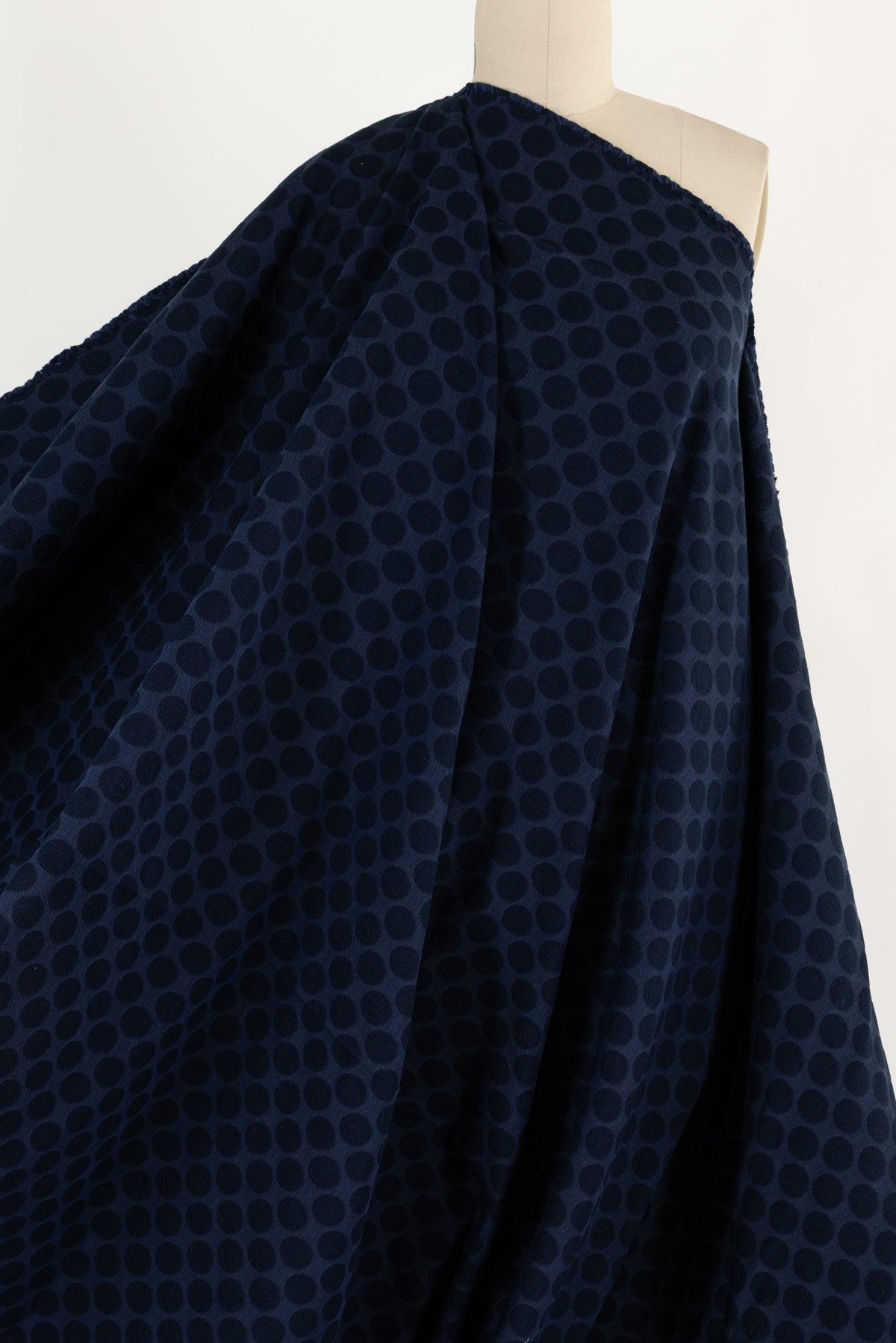 Blue On Blue Dot Italian Jacquard Woven - Marcy Tilton Fabrics