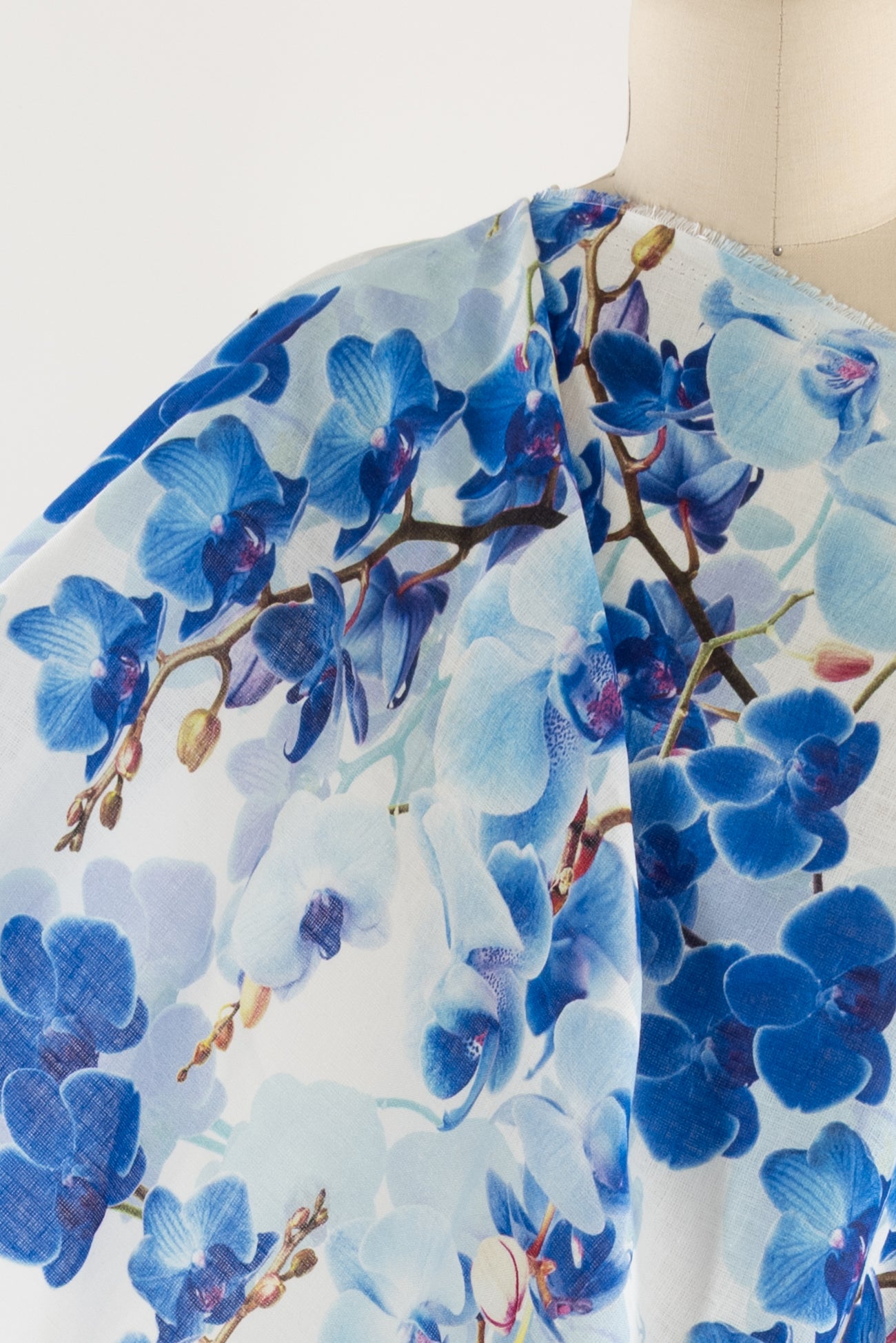 Blue Orchids Euro Linen Woven
