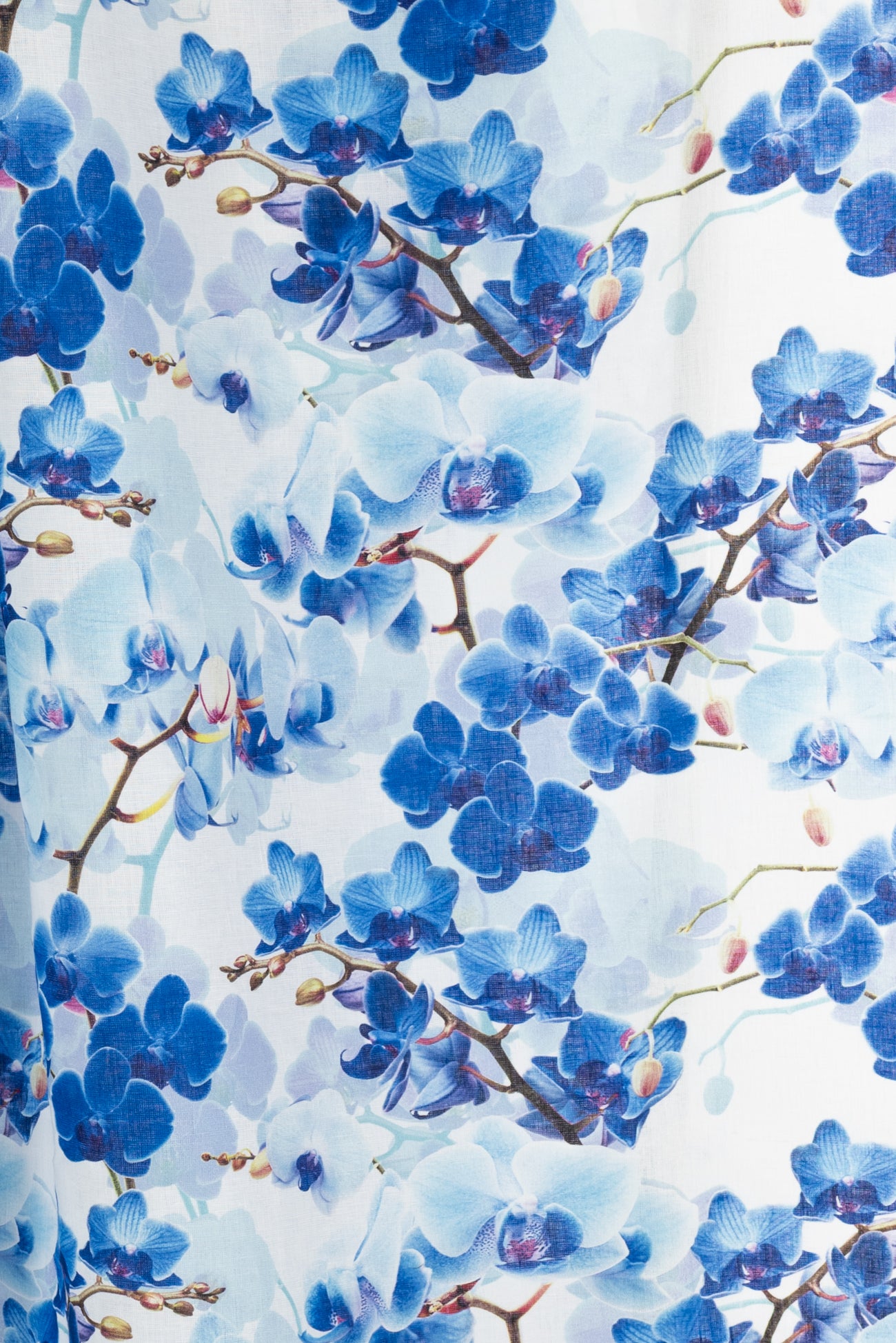 Blue Orchids Euro Linen Woven