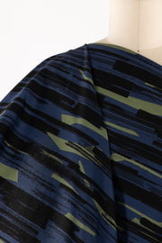 Blue Pine Stripe Rayon/Cotton Japanese Woven