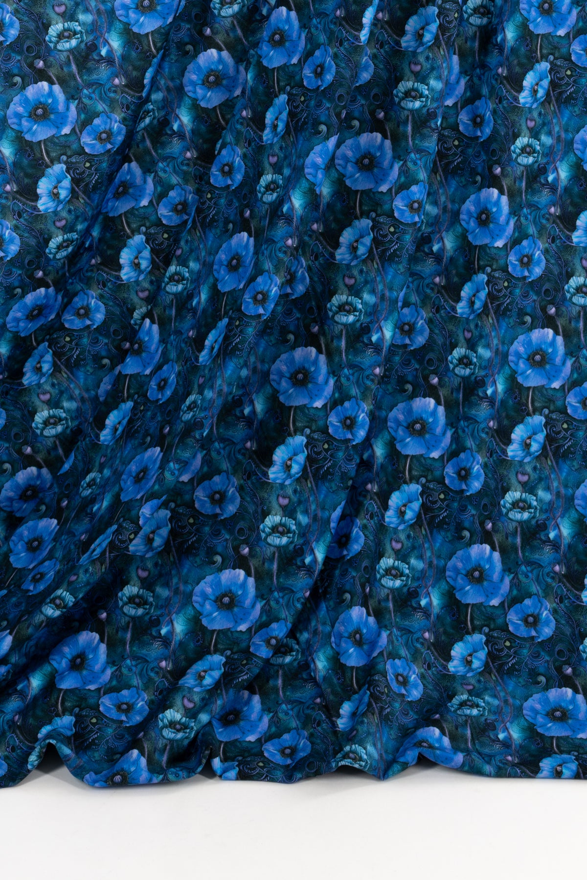 Blue Poppies Dutch Cotton Brushed French Terry Knit – Marcy Tilton Fabrics
