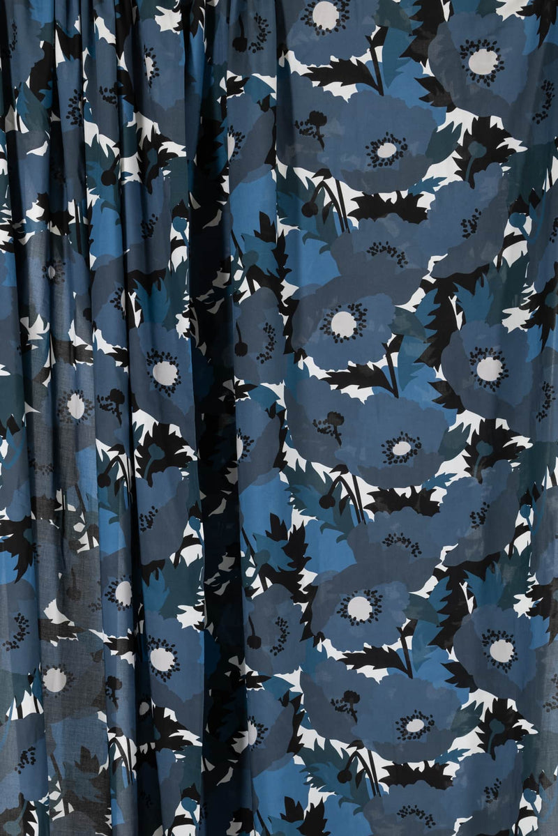 Blue Poppies Modal/Rayon Woven