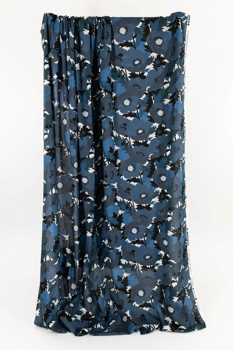 Blue Poppies Modal/Rayon Woven