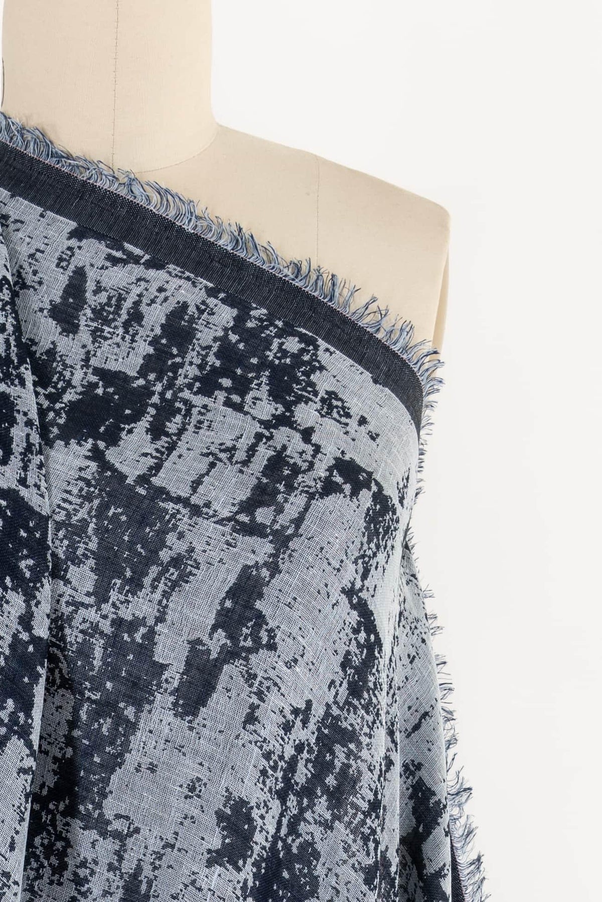Blue Spatter Cotton/Linen Jacquard Gauze Woven - Marcy Tilton Fabrics
