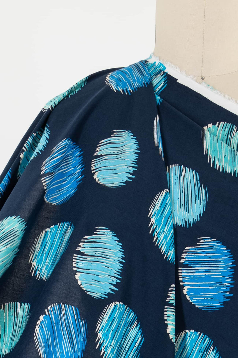 Blue Topaz Dots Rayon Woven - Marcy Tilton Fabrics