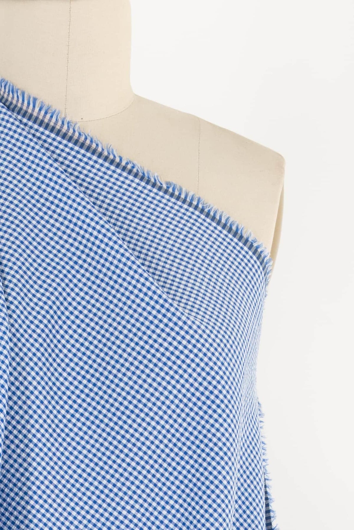 Bluette Gingham Japanese Seersucker Check Cotton Woven - Marcy Tilton Fabrics