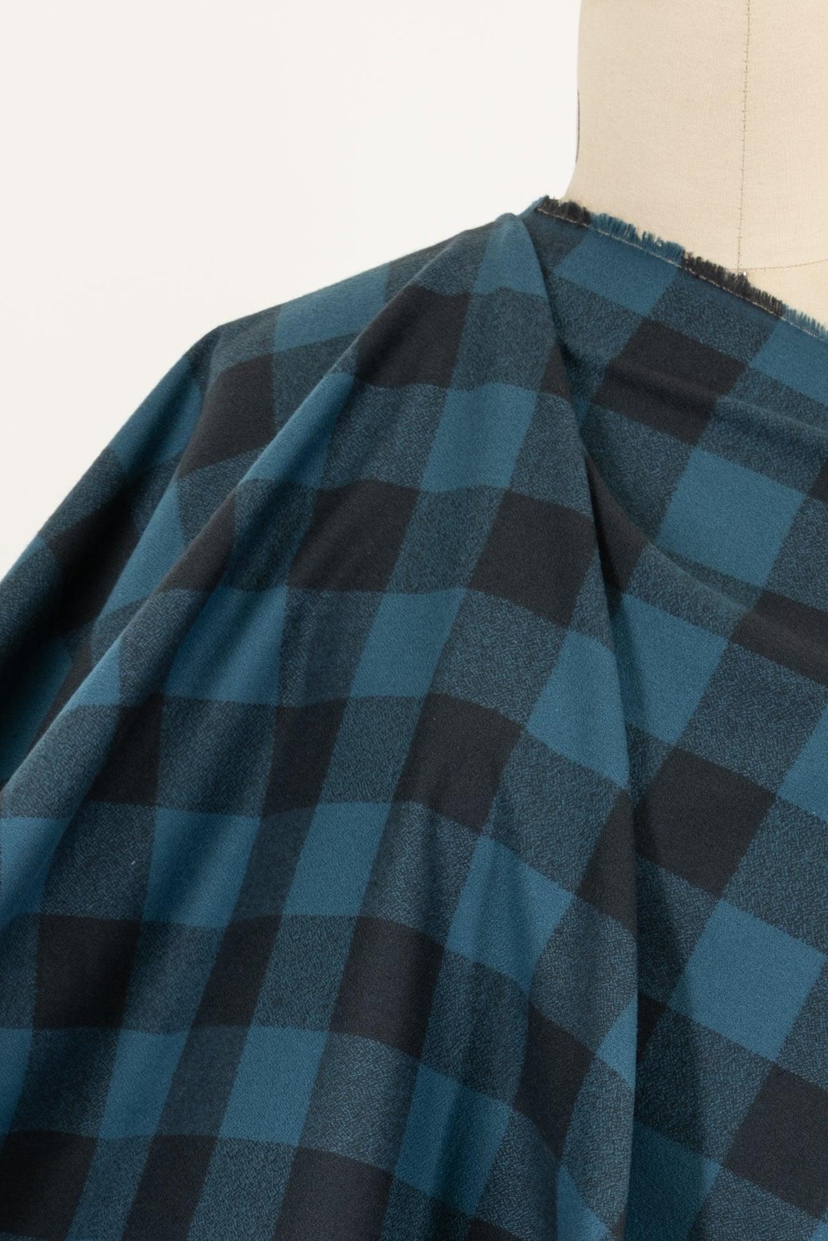 Bozeman Blue Checks Cotton Flannel Woven - Marcy Tilton Fabrics