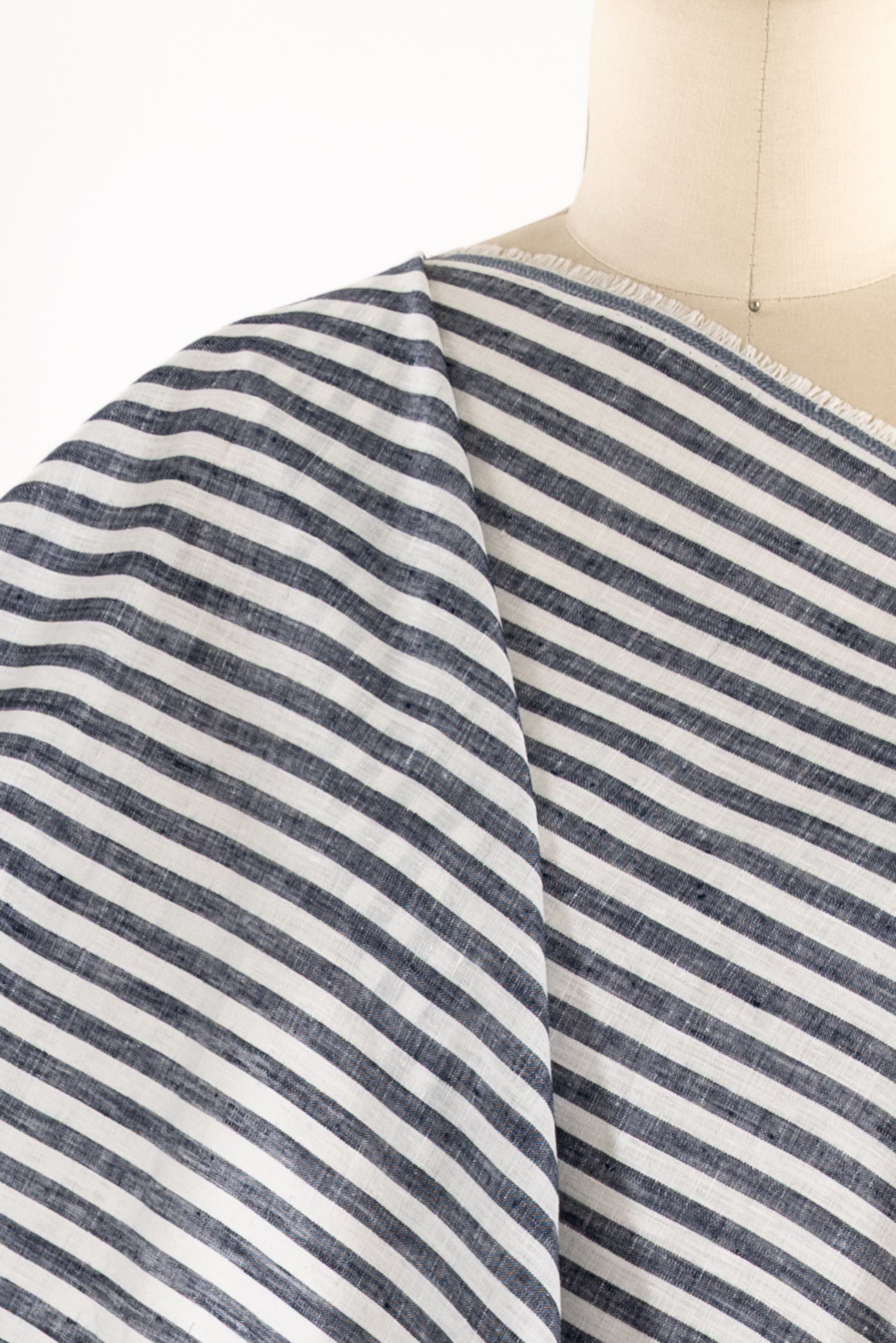Brittany Blue Linen Stripes Woven