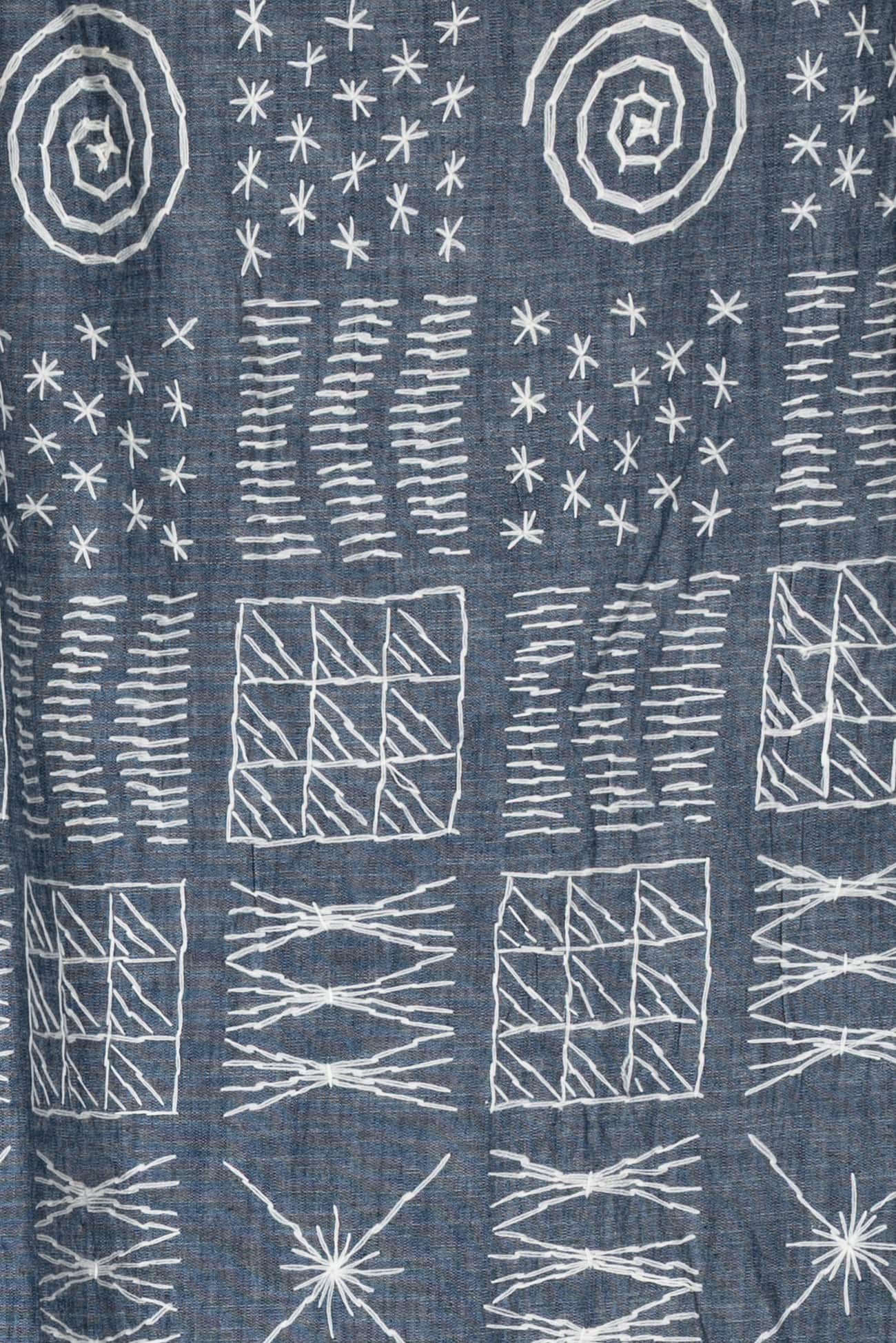 Broderie Embroidered Indian Cotton Chambray Woven - SPECIAL CUTS