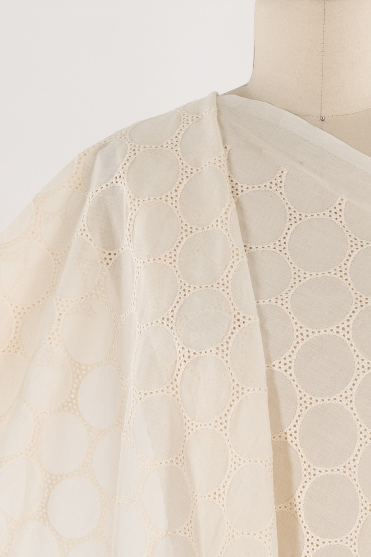 Broderie Creme Cotton Eyelet Woven