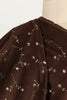 Brown Posies Embroidered Pinwale Corduroy Cotton Woven - Marcy Tilton Fabrics