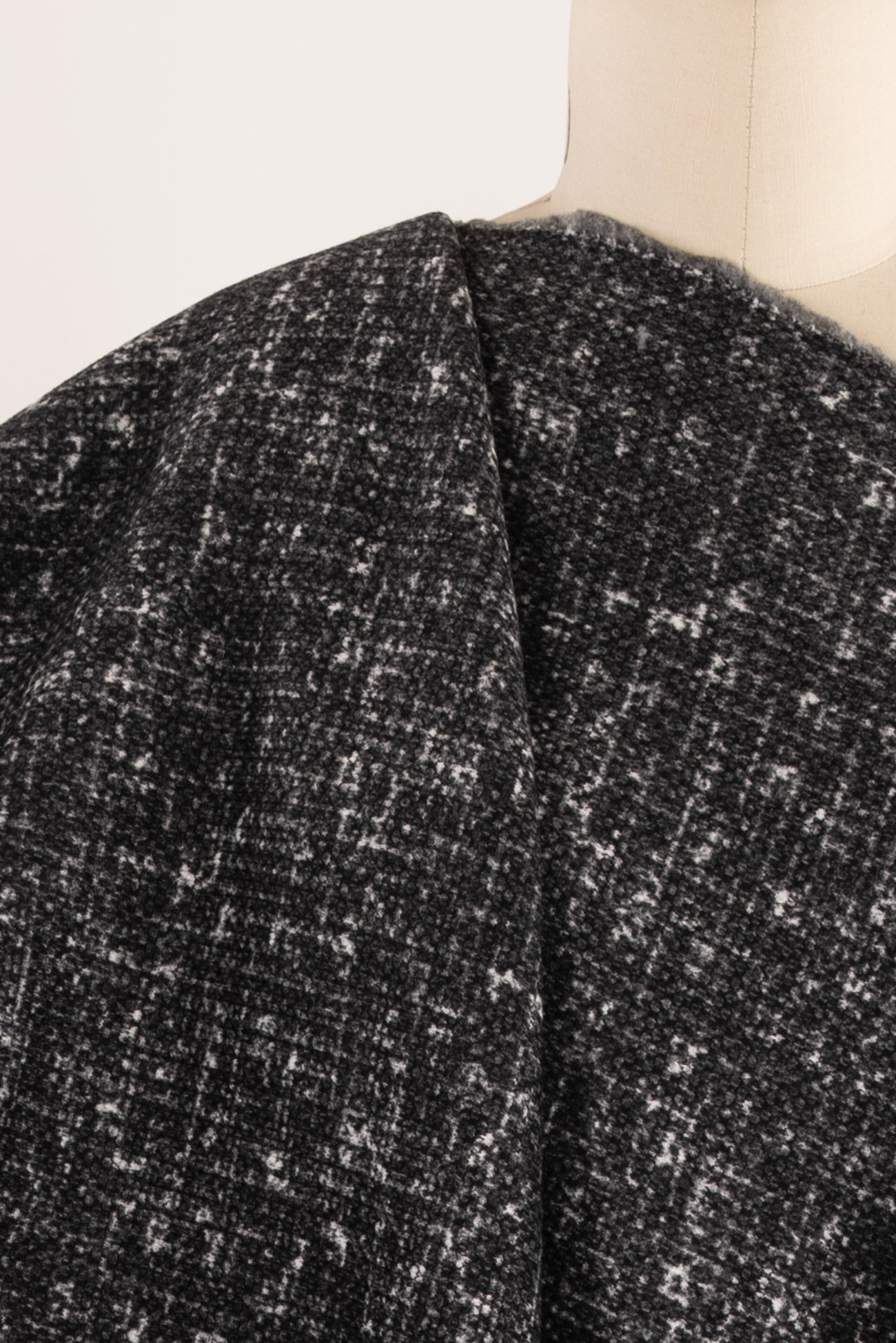 Carbon Tweedy Cotton Blend Fleece Knit