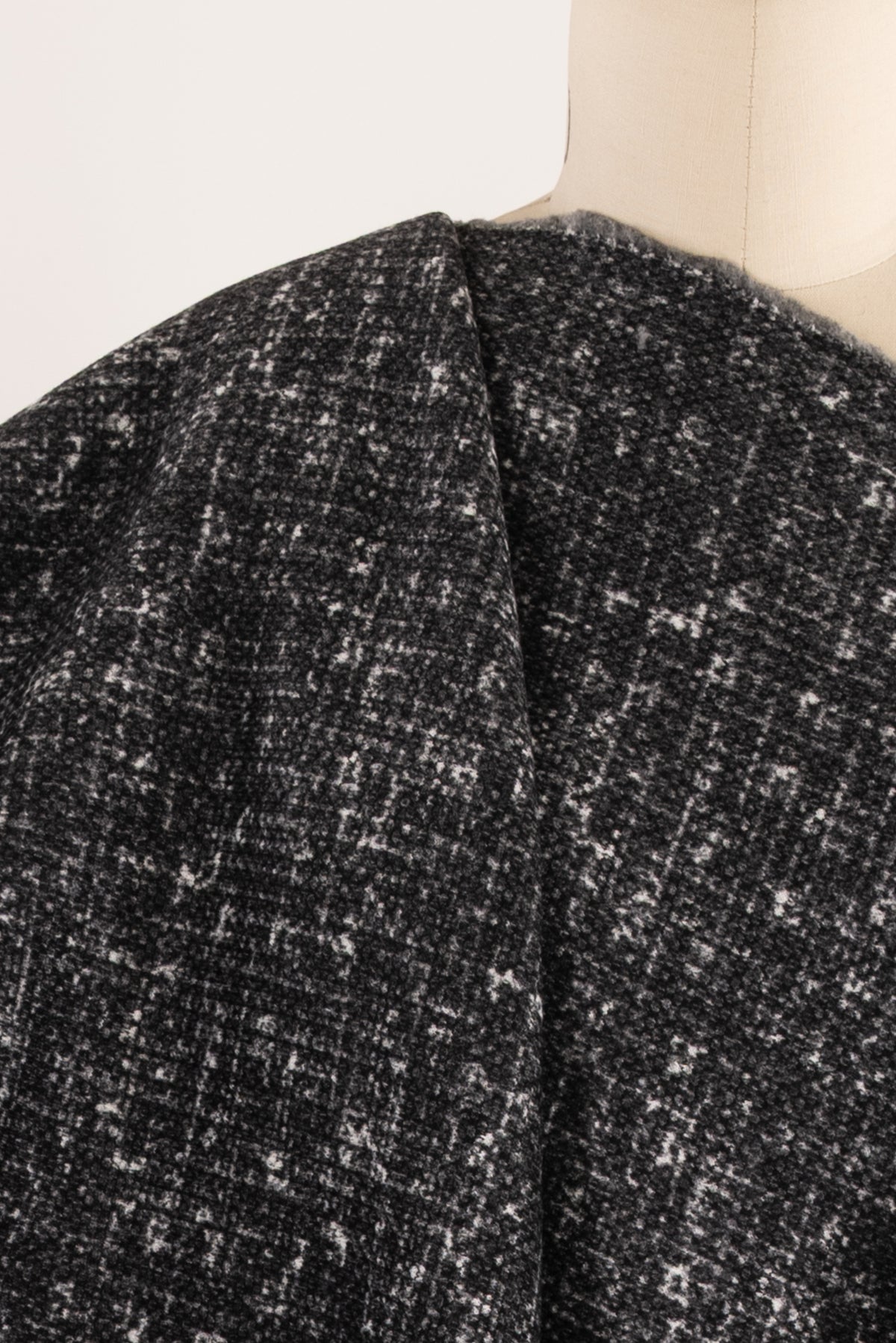 Carbon Tweedy Cotton Blend Fleece Knit