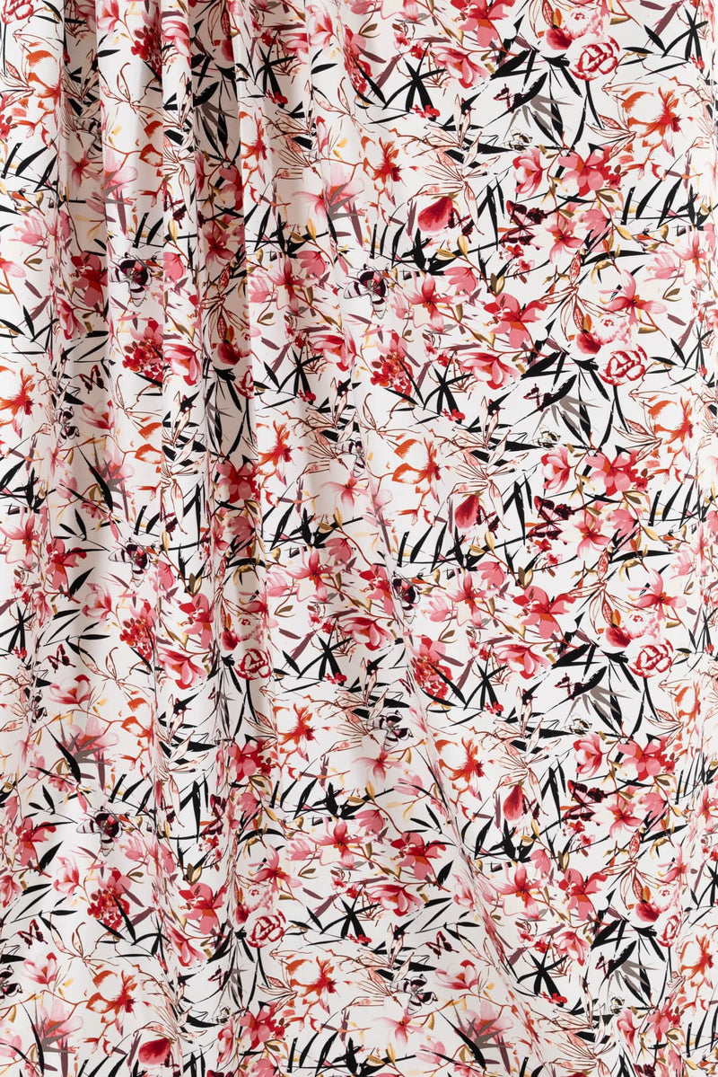 Ace Cerise Garden Stretch Woven - Marcy Tilton Fabrics