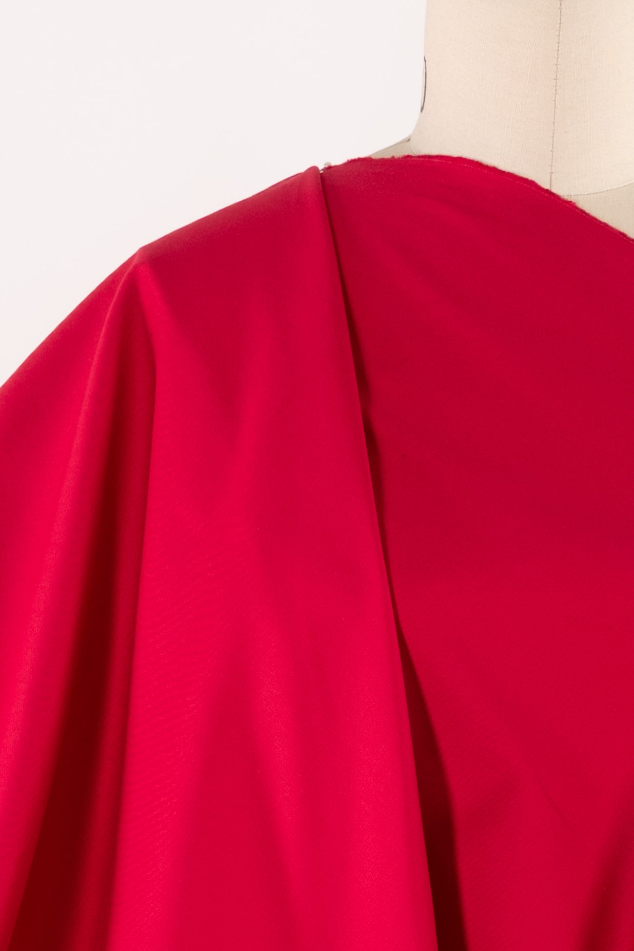 Cerise Red Italian Stretch Cotton Woven