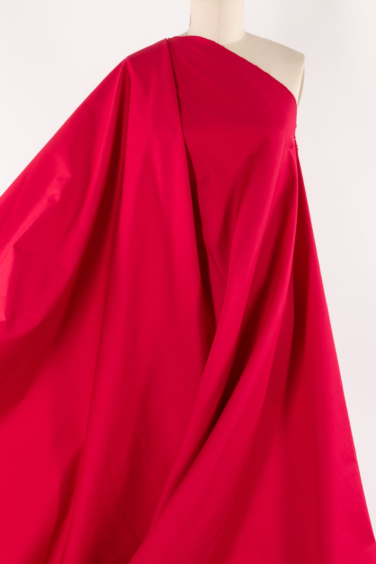 Cerise Red Italian Stretch Cotton Woven