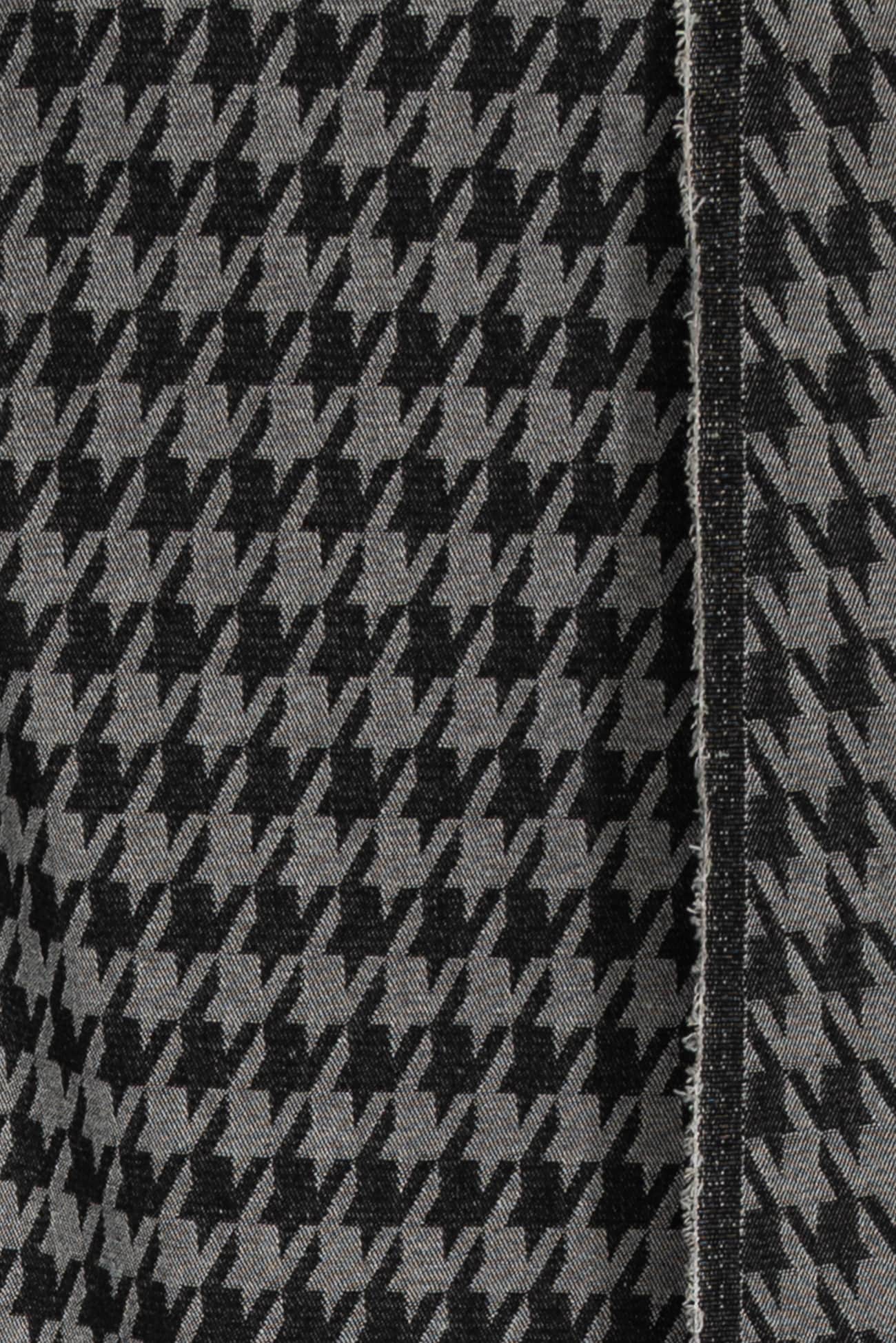 Charcoal Houndstooth Cotton Jacquard Denim Woven