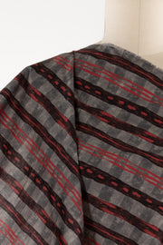 Charcoal And Carmine Checks Cotton Woven